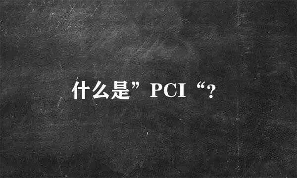 什么是”PCI“？