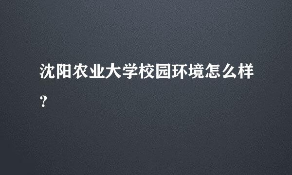 沈阳农业大学校园环境怎么样？