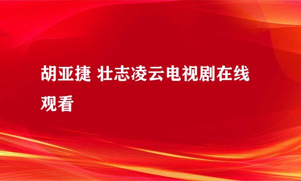 胡亚捷 壮志凌云电视剧在线观看