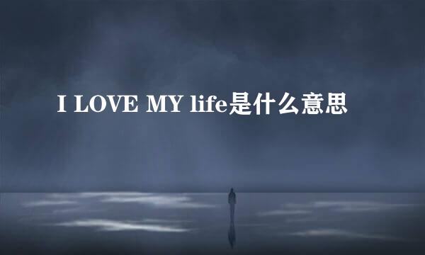 I LOVE MY life是什么意思