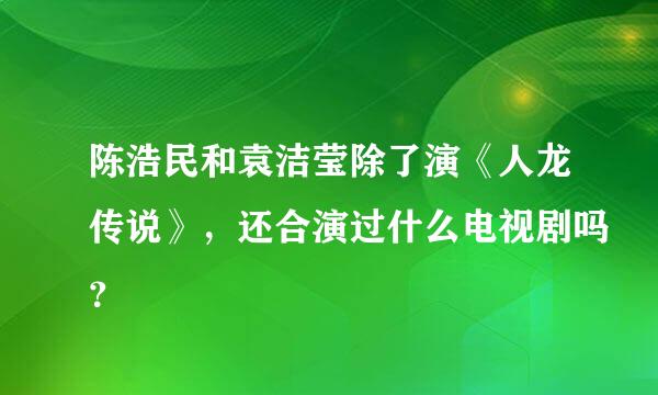 陈浩民和袁洁莹除了演《人龙传说》，还合演过什么电视剧吗？