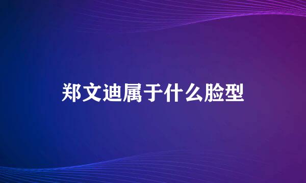 郑文迪属于什么脸型