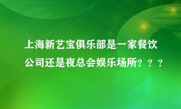 上海新艺宝俱乐部是一家餐饮公司还是夜总会娱乐场所？？？