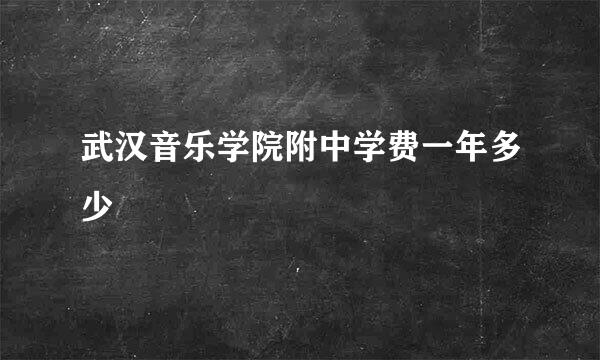 武汉音乐学院附中学费一年多少