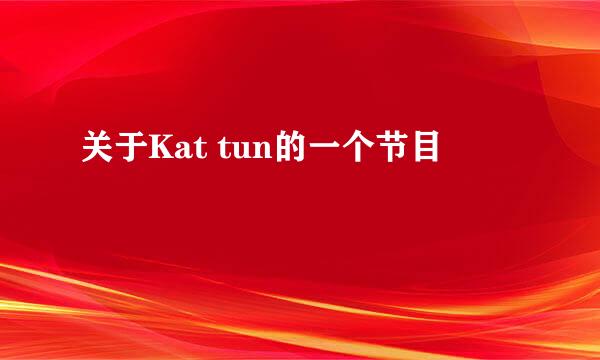 关于Kat tun的一个节目