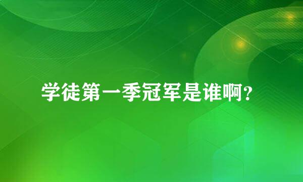 学徒第一季冠军是谁啊？