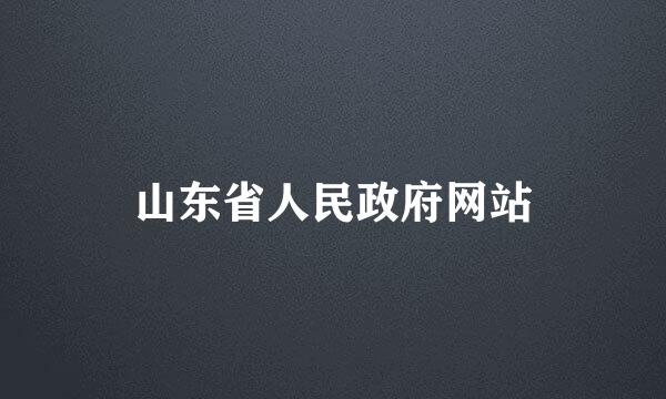 山东省人民政府网站