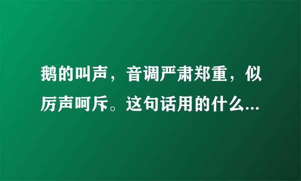 鹅的叫声，音调严肃郑重，似厉声呵斥。这句话用的什么说明方法