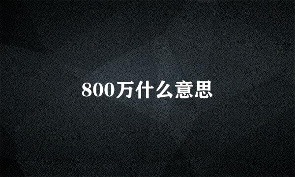 800万什么意思