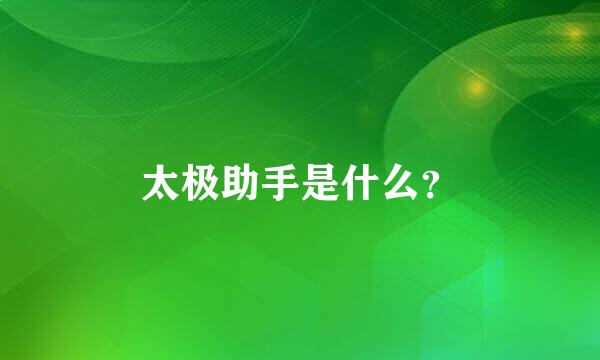 太极助手是什么？