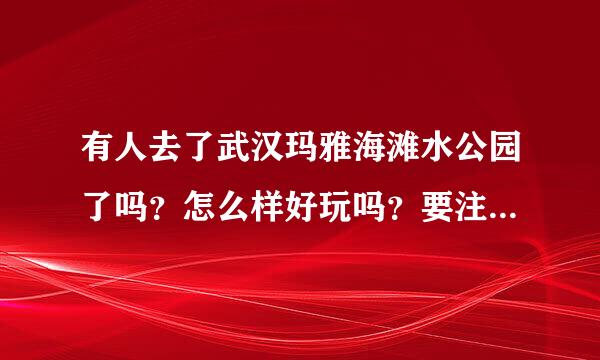 有人去了武汉玛雅海滩水公园了吗？怎么样好玩吗？要注意什么？