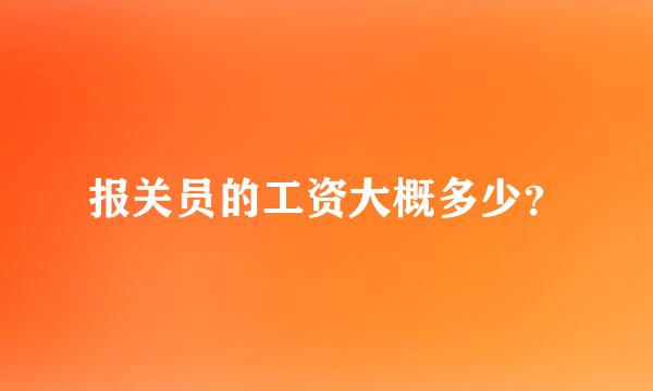 报关员的工资大概多少？