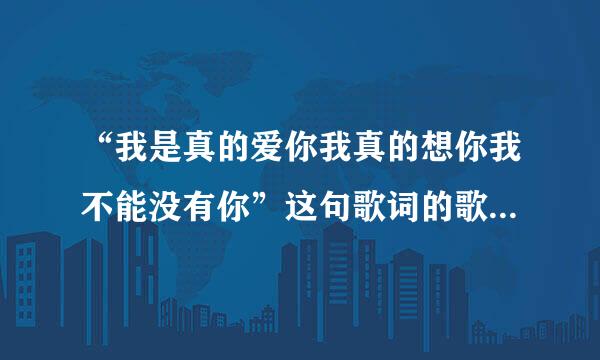 “我是真的爱你我真的想你我不能没有你”这句歌词的歌名叫什麽呀，是谁唱的呀？