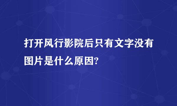 打开风行影院后只有文字没有图片是什么原因?