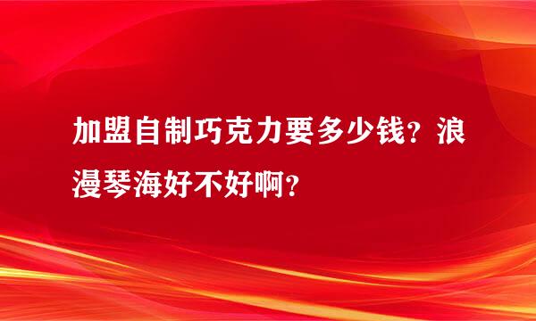 加盟自制巧克力要多少钱？浪漫琴海好不好啊？