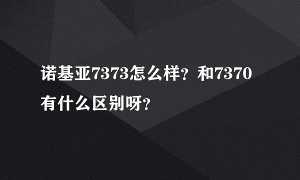 诺基亚7373怎么样？和7370有什么区别呀？