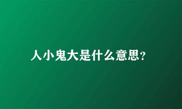 人小鬼大是什么意思？