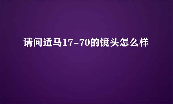 请问适马17-70的镜头怎么样