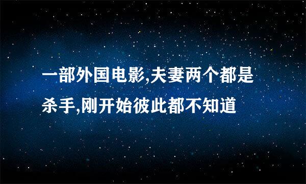 一部外国电影,夫妻两个都是杀手,刚开始彼此都不知道