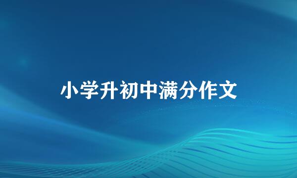 小学升初中满分作文