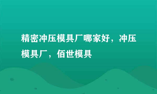 精密冲压模具厂哪家好，冲压模具厂，佰世模具