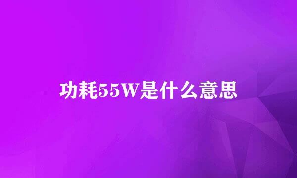 功耗55W是什么意思