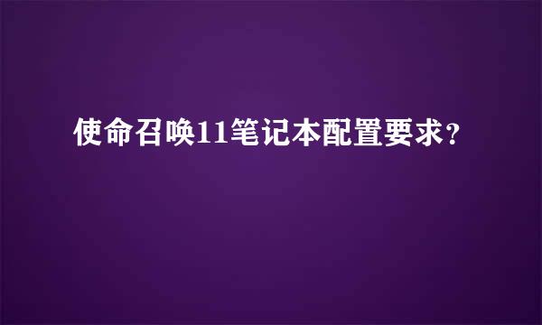 使命召唤11笔记本配置要求？