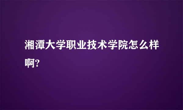 湘潭大学职业技术学院怎么样啊?