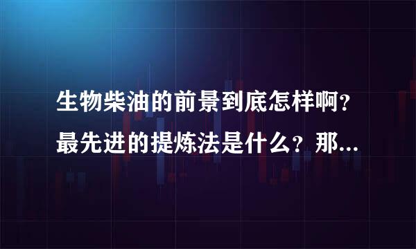 生物柴油的前景到底怎样啊？最先进的提炼法是什么？那设备需要多少钱？