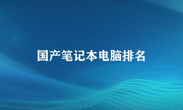 国产笔记本电脑排名