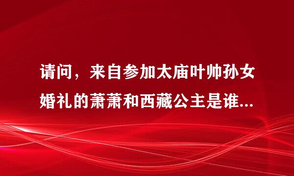 请问，来自参加太庙叶帅孙女婚礼的萧萧和西藏公主是谁?多谢了!