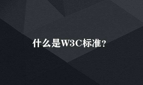 什么是W3C标准？