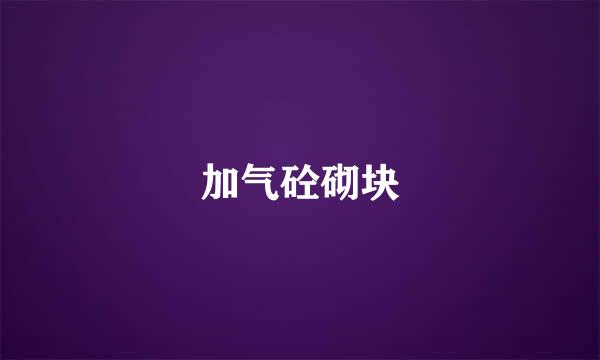 加气砼砌块