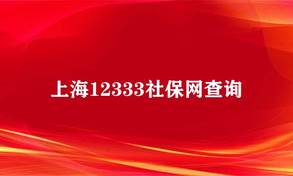 上海12333社保网查询