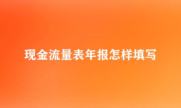 现金流量表年报怎样填写