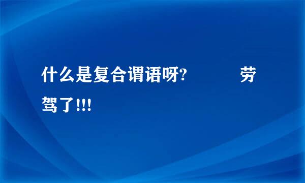 什么是复合谓语呀?   劳驾了!!!