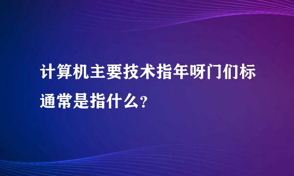 计算机主要技术指年呀门们标通常是指什么？