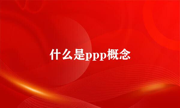 什么是ppp概念