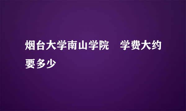 烟台大学南山学院 学费大约要多少