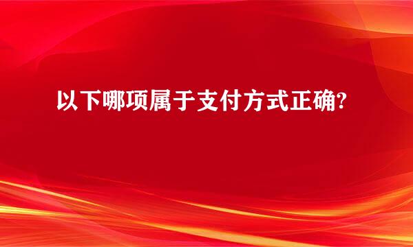 以下哪项属于支付方式正确?