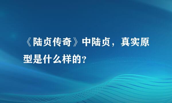 《陆贞传奇》中陆贞，真实原型是什么样的？