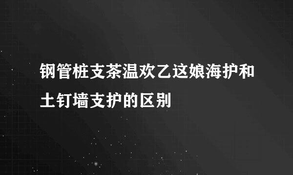 钢管桩支茶温欢乙这娘海护和土钉墙支护的区别