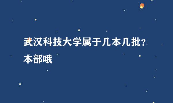 武汉科技大学属于几本几批？本部哦