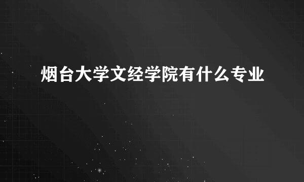 烟台大学文经学院有什么专业