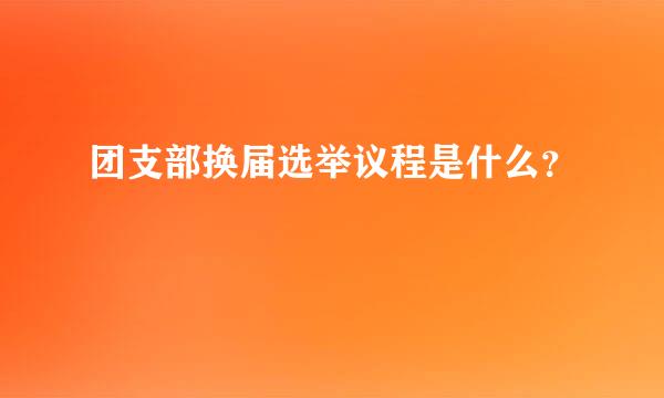 团支部换届选举议程是什么？