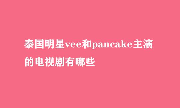 泰国明星vee和pancake主演的电视剧有哪些