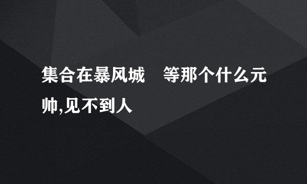 集合在暴风城 等那个什么元帅,见不到人