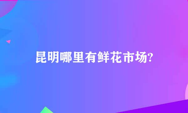 昆明哪里有鲜花市场?