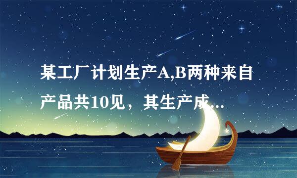 某工厂计划生产A,B两种来自产品共10见，其生产成本和利润入下表: A种产品 B种产品 成本(万元/件) 2 5