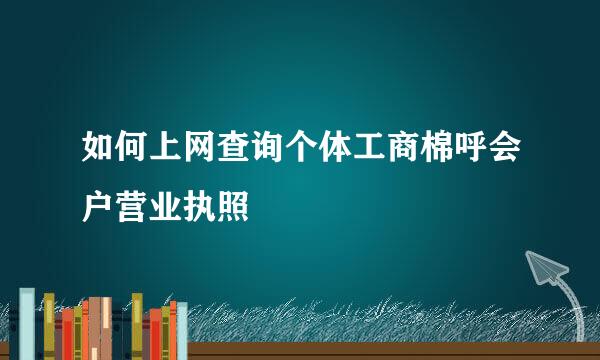 如何上网查询个体工商棉呼会户营业执照